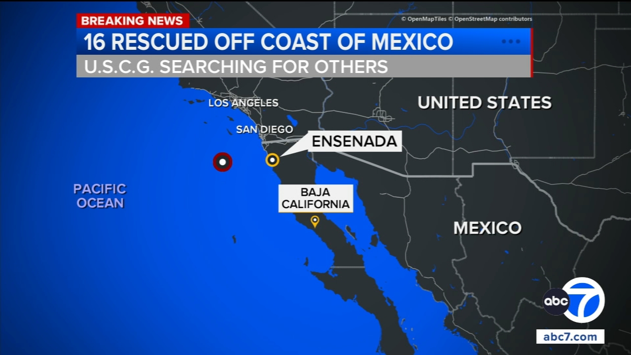 US Coast Guard rescues at least 16 and is searching for more in the water off Mexico's Baja Coast
— ABC 7 Bay Area