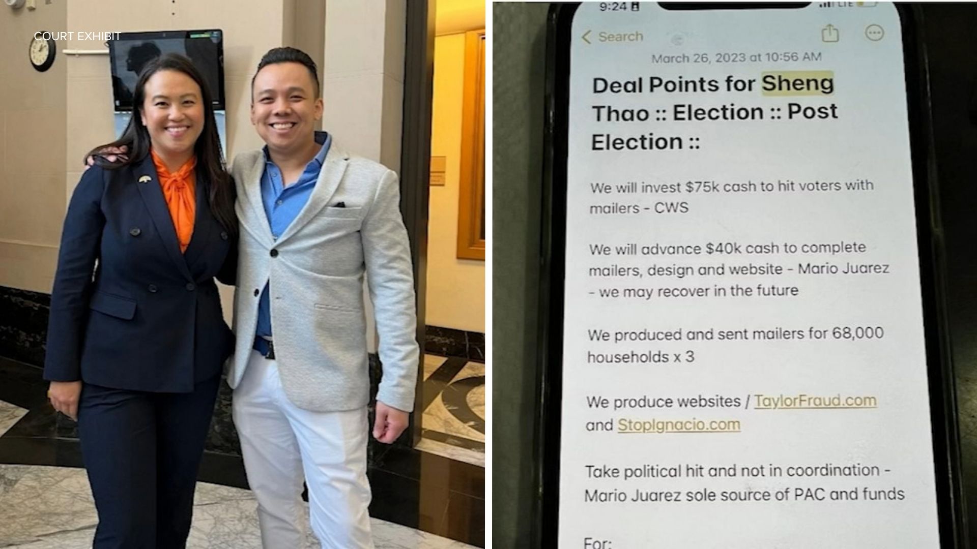 Photos, texts and videos detail alleged pay-to-play scheme in Sheng Thao trial
— ABC 7 Bay Area
