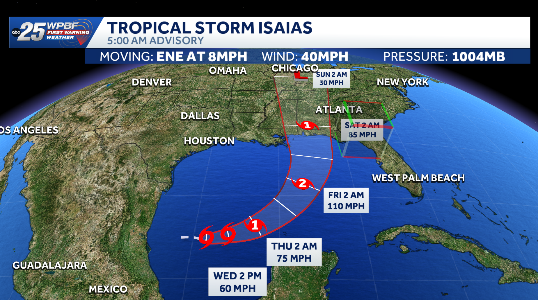 Tropical Storm Isaias forms in southwestern Gulf, will likely become first hurricane of Atlantic season — WPBF West Palm Beach, St. Helena Sports news