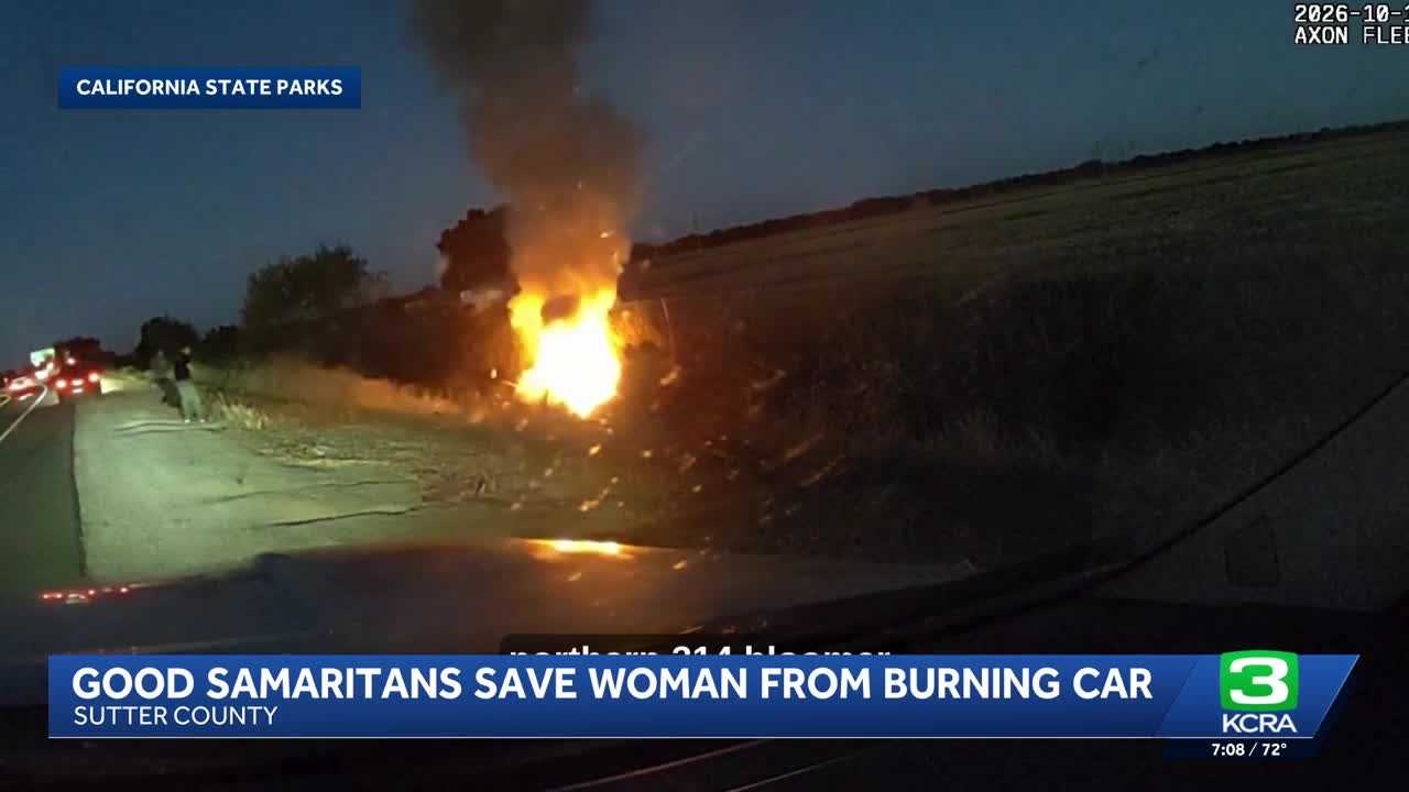 Officers rescue woman from burning car — WESH 2 Orlando, St. Helena Community news