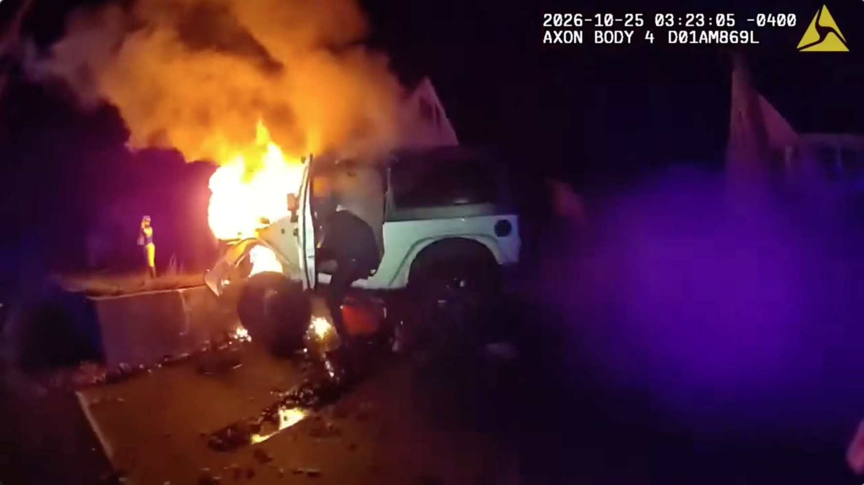 Bodycam video shows police rescuing man from burning Jeep after crash; driver facing multiple charges — KTVU FOX 2 Bay Area, St. Helena Community news